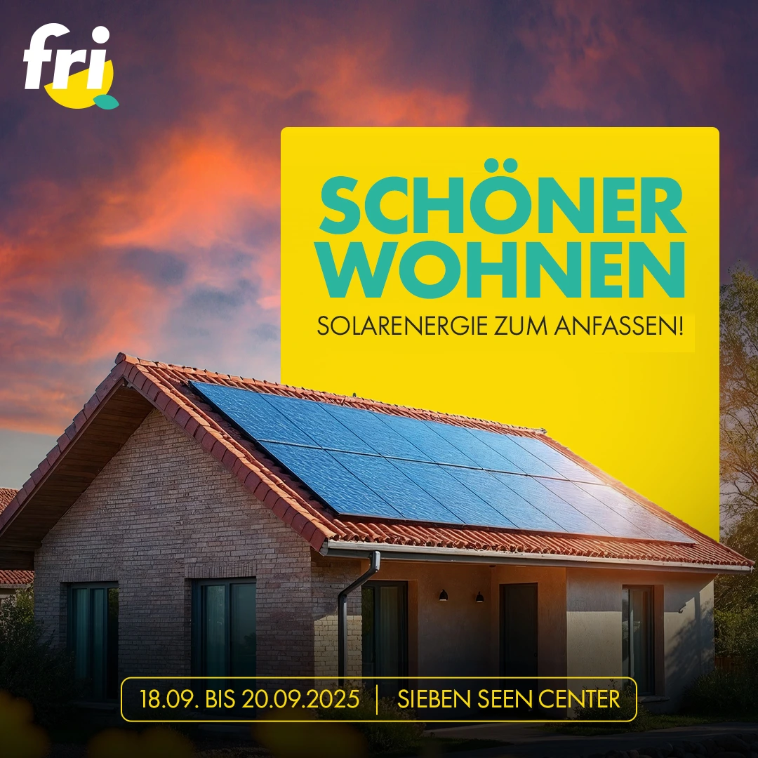 Messe Schöner Wohnen in Schwerin im Sieben Seen Center mit fri Energy Photovoltaik und Energiemanagementsysteme