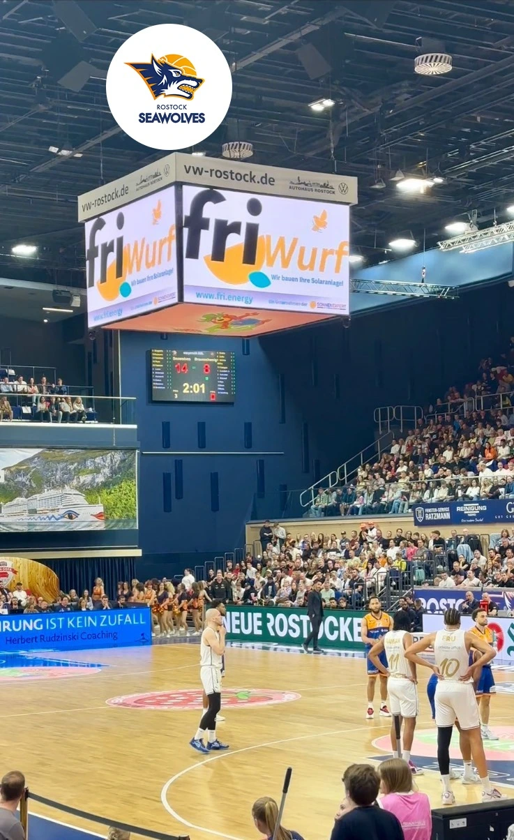 fri Wurf beim Spiel der Rostock Seawolves