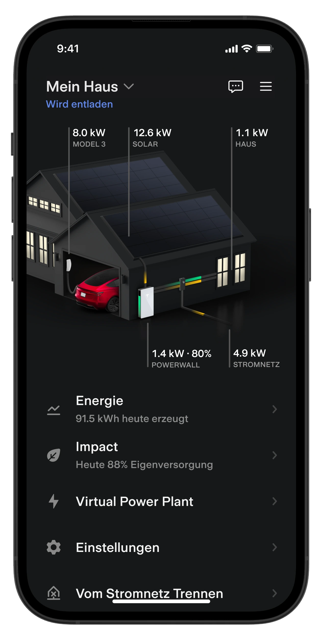 Die beliebte Tesla Energy App aus dem Google Play Store