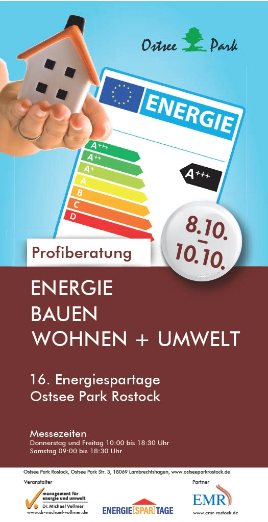 Ausstellung ENERGIE, BAUEN, WOHNEN + UMWELT Rostock​ mit fri Energy im Ostseepark Sievershagen vom 08.10. bis 10.10.2026