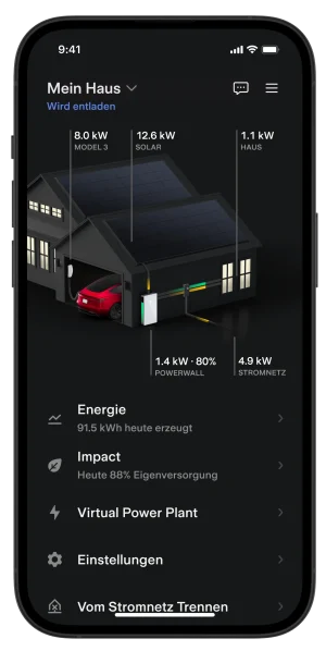 Die beliebte Tesla Energy App aus dem Google Play Store
